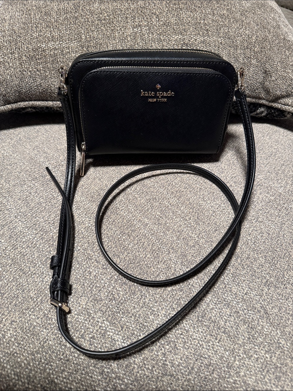 kate spade Black Saffiano Leather Crossbody Bag